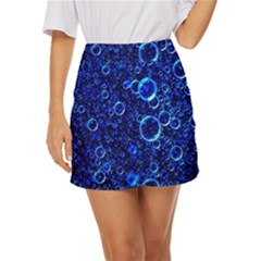 Blue Bubbles Abstract Mini Front Wrap Skirt by Vaneshop