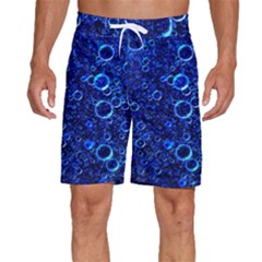 Blue Bubbles Abstract Men s Beach Shorts