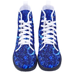 Blue Bubbles Abstract Women s High-top Canvas Sneakers by Vaneshop