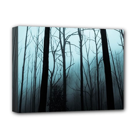 Tree Night Dark Forest Deluxe Canvas 16  X 12  (stretched)  by Vaneshop