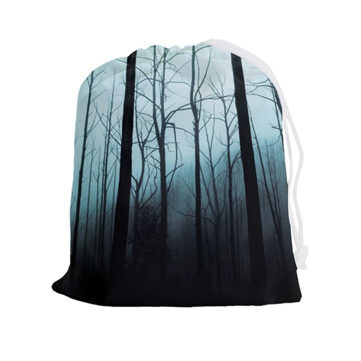 Tree Night Dark Forest Drawstring Pouch (2XL)