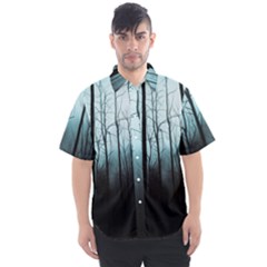 Tree Night Dark Forest Men s Short Sleeve Shirt