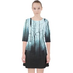 Tree Night Dark Forest Quarter Sleeve Pocket Dress by Vaneshop