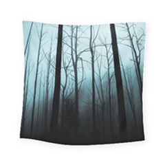 Tree Night Dark Forest Square Tapestry (small) by Vaneshop