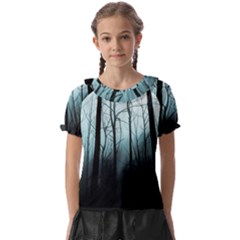 Tree Night Dark Forest Kids  Frill Chiffon Blouse by Vaneshop