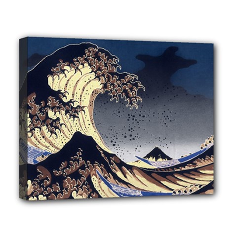 The Great Wave Off Kanagawa Japanese Waves Deluxe Canvas 20  X 16  (stretched)