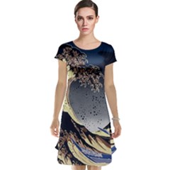 The Great Wave Off Kanagawa Japanese Waves Cap Sleeve Nightdress by Vaneshop