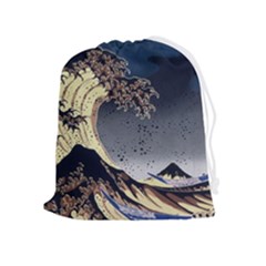 The Great Wave Off Kanagawa Japanese Waves Drawstring Pouch (xl) by Vaneshop