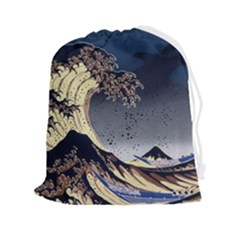 The Great Wave Off Kanagawa Japanese Waves Drawstring Pouch (2xl) by Vaneshop