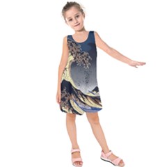 The Great Wave Off Kanagawa Japanese Waves Kids  Sleeveless Dress by Vaneshop