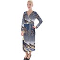 The Great Wave Off Kanagawa Japanese Waves Velvet Maxi Wrap Dress View1