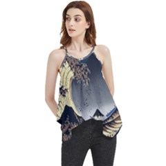 The Great Wave Off Kanagawa Japanese Waves Flowy Camisole Tank Top by Vaneshop