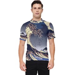 The Great Wave Off Kanagawa Japanese Waves Men s Short Sleeve Rash Guard by Vaneshop