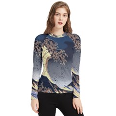 The Great Wave Off Kanagawa Japanese Waves Women s Long Sleeve Rash Guard by Vaneshop