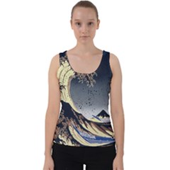 The Great Wave Off Kanagawa Japanese Waves Velvet Tank Top by Vaneshop