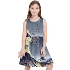 The Great Wave Off Kanagawa Japanese Waves Kids  Skater Dress by Vaneshop