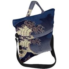 The Great Wave Off Kanagawa Japanese Waves Fold Over Handle Tote Bag by Vaneshop