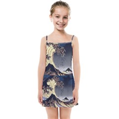 The Great Wave Off Kanagawa Japanese Waves Kids  Summer Sun Dress by Vaneshop