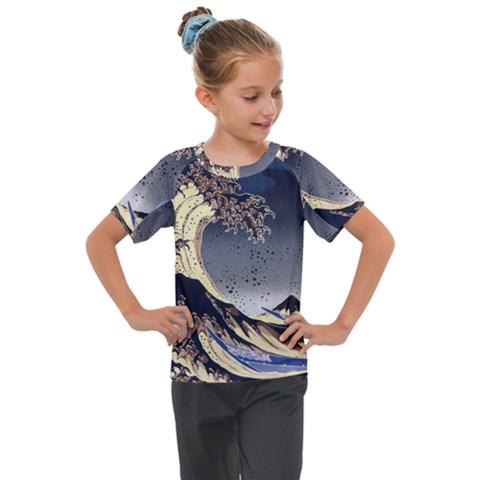 The Great Wave Off Kanagawa Japanese Waves Kids  Mesh Piece Tee by Vaneshop