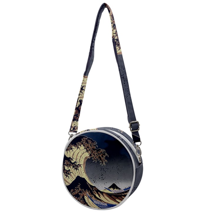 The Great Wave Off Kanagawa Japanese Waves Crossbody Circle Bag