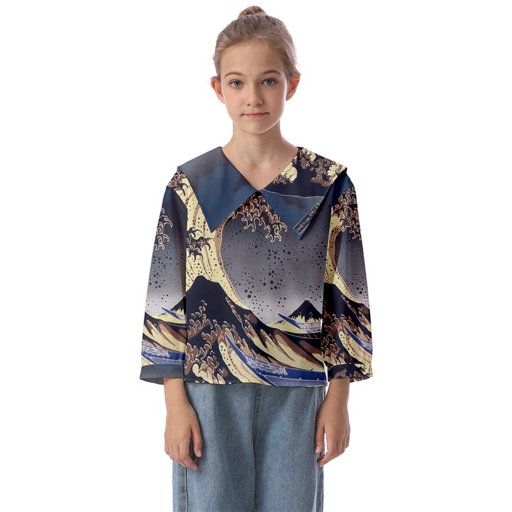 The Great Wave Off Kanagawa Japanese Waves Kids  Sailor Shirt