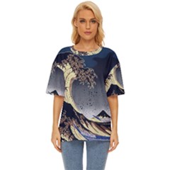 The Great Wave Off Kanagawa Japanese Waves Oversized Basic Tee by Vaneshop