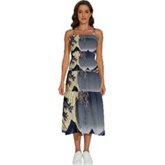 The Great Wave Off Kanagawa Japanese Waves Sleeveless Shoulder Straps Boho Dress by Vaneshop