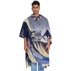 The Great Wave Off Kanagawa Japanese Waves Men s Hooded Rain Ponchos by Vaneshop