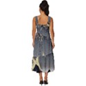 The Great Wave Off Kanagawa Japanese Waves Square Neckline Tiered Midi Dress View4