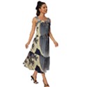 The Great Wave Off Kanagawa Japanese Waves Square Neckline Tiered Midi Dress View3