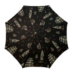 Vintage Tattoos Nautical Golf Umbrellas by Vaneshop