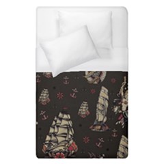 Vintage Tattoos Nautical Duvet Cover (single Size) by Vaneshop