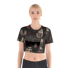 Vintage Tattoos Nautical Cotton Crop Top by Vaneshop