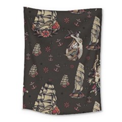 Vintage Tattoos Nautical Medium Tapestry by Vaneshop