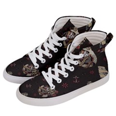 Vintage Tattoos Nautical Women s Hi-top Skate Sneakers by Vaneshop