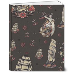 Vintage Tattoos Nautical 8  X 10  Softcover Notebook by Vaneshop