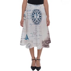 Nautical Lighthouse Vintage Postcard French Writing Perfect Length Midi Skirt by Vaneshop