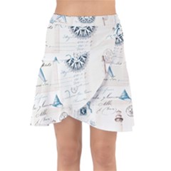 Nautical Lighthouse Vintage Postcard French Writing Wrap Front Skirt by Vaneshop