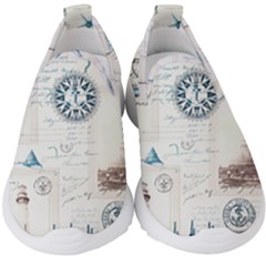 Nautical Lighthouse Vintage Postcard French Writing Kids  Slip On Sneakers by Vaneshop