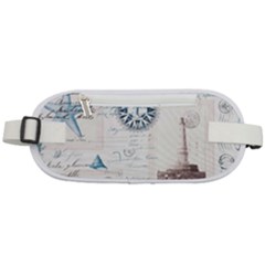 Nautical Lighthouse Vintage Postcard French Writing Rounded Waist Pouch by Vaneshop