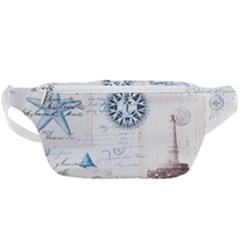 Nautical Lighthouse Vintage Postcard French Writing Waist Bag  by Vaneshop