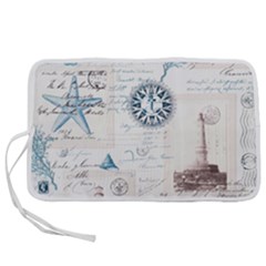 Nautical Lighthouse Vintage Postcard French Writing Pen Storage Case (l) by Vaneshop