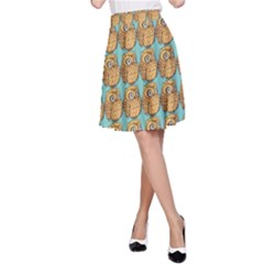 Owl Bird Pattern A-Line Skirt