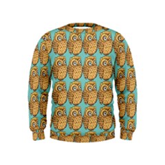 Owl Bird Pattern Kids  Sweatshirt by Vaneshop