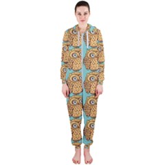 Owl Bird Pattern Hooded Jumpsuit (Ladies)