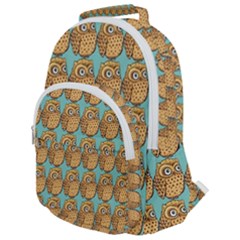 Owl Bird Pattern Rounded Multi Pocket Backpack by Vaneshop