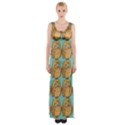 Owl Bird Pattern Thigh Split Maxi Dress View1