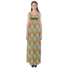 Owl Bird Pattern Empire Waist Maxi Dress by Vaneshop