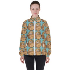 Owl Bird Pattern Women s High Neck Windbreaker by Vaneshop