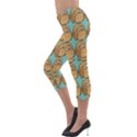 Owl Bird Pattern Lightweight Velour Capri Leggings  View3